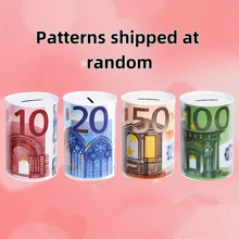 1 pièce Tirelire monnaie européenne de couleur aléatoire, tirelire en fer unique, conteneur de stockage de pièces de monnaie en métal sans fente pour pièces