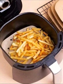 50pcs, Air Fryer Liners,7.5/9 Inch Parchment Paper Liners, Square Air Fryer Disposable Paper Liner, Perforated Parchment Paper Sheets For Baking, Parchment Paper For Air Fryer And Bamboo Steaming Basket, Kitchen Gadgets, Kitchen Access