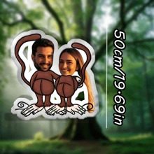 1 Almohada personalizada con forma de mono - Foto personalizada, regalo ideal para él, ella, novio, novia, papá, mamá, familia y amigos | Perfecto para decoración de interiores - sofá, cama, auto, sala de té, dormitorio - Sube fotos para personalizar almohadas. - Ver 9