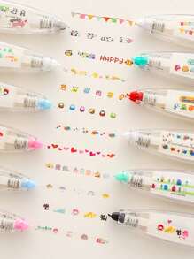 1 pieza/3 piezas/4 piezas Variedad de opciones de patrones lindos y vívidos que representan el arte de la vida, bolígrafos con decoración de encaje que te llevan al mundo refinado del diario. ¡Cada trazo es un estado de ánimo, cada dibujo es una historia, registra tus momentos únicos! Cintas decorativas de marcador para estudiantes, esencial de papelería para volver a la escuela. Puede usarse como regalo de papelería para estudiantes que vuelven a la escuela.