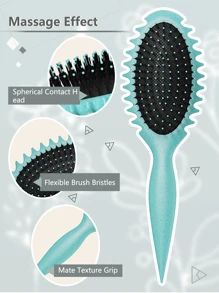 卷发定型刷，卷发刷，2025 新款发型刷，带鳄鱼夹，卷发定型边缘提升造型刷，适用于卷发湿发梳理、塑造和定型卷发，适用于女性、男性、男孩、情人节心形情人节