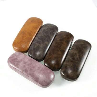 1个时尚近视眼镜盒，彩色眼镜盒，金属材质，复古商务配件，男女通用，耐用便携收纳盒，日常旅行整理神器，轻巧金属外壳搭配柔软内衬，防刮擦表面，优雅礼品之选，时尚现代展示，优质眼镜保护套，眼镜收纳方案，经久耐用