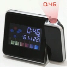 Despertador Digital Con Proyector Y Sensor De Temperatura.Reloj Despertador Digital Con Proyeccion De Led Multifunción.reloj de proyección giratorio.Reloj electrónico de temperatura con pantalla a color. - Negro - Ver 6