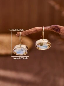 MONLOTTI 1 para biżuterii zachodniej proste i modne złote żółte owalne kolczyki ze szkła kryształowego, biżuteria boho letnie kolczyki dla kobiet, elegancka biżuteria damska