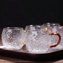 12/6/4/2pcs 100ml Transparent Mini Rose Glass Cup, Heat Resistant, Small Tea Cup, Handled Glass Cup, Coffee Cup, Suitable For Kitchen, Home Gathering, Restaurant, Club, Gift - Clear - View 4