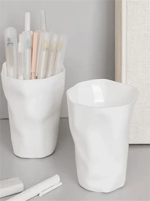 1pc Fashionable Desk Organizer Box, Minimalist Design For Office Desk Trash Can, Stationery Storage Pen Holder, Jewelry Box, Decorative Desk Accessory Gift