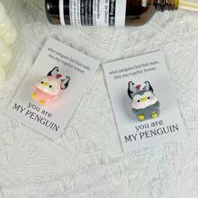 Du bist mein Schätzchen Pinguin Kuschel Karte - mit bezaubernder 3D Pinguin Paar Liebende, liebenswürdige Valentinstag Karte für den Partner, einzigartiges Geschenk für Geburtstag, Hochzeitstag, Vermissen Dich Erinnerungsstück, Mini Geschenkkarte für Valentinstag, Schulanfang, Freundschaftstag, Ostern, Muttertag, Vatertag, inspirierendes Geschenk für kleine Unternehmen, für Freund/Freundin - Pink - Übersicht 3