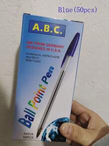 Set de 10/50 bolígrafos de punta de bola con opciones de color rojo, negro y azul, tinta a base de aceite, suministros de escritura, papelería estudiantil para el regreso a clases