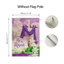 1 件 He Is Risen 春季复活节花园旗帜垂直双面粗麻布欢迎农舍庭院户外装饰，无杆