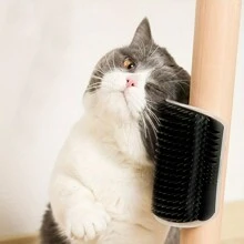 1pc Wall-Mounted Cat Self Groomer With Massage Comb Brush - Perfect For Kitten And Puppy Grooming And Relaxation