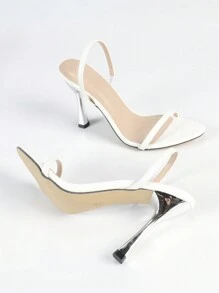 New Women's Comfortable Strap Sexy Strappy Decor Summer Vibes British Style Comfortable Material Suitable For Outdoor Wedding Party Charming Unique High Heel Round Toe Ladies Sandals