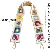 Flower Purse Straps Replacement Crossbody For Handbags Women Guitar Strap 2 Inch Wide Adjustable Bag Strap - Apricot - View 3