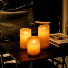 3pcs, LED Flashing Rocking Head Candle Light, LED Simulated Flameless Candle Light, Suitable For Birthday Wedding Party, Outdoor, Home Decoration