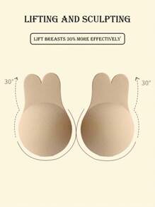 2 szt. wielokrotnego użytku nakładki na sutki w kształcie uszu królika, niewidoczne silikonowe nakładki samoprzylepne do biustonosza do uprawiania sportu i wykonywania push-upów