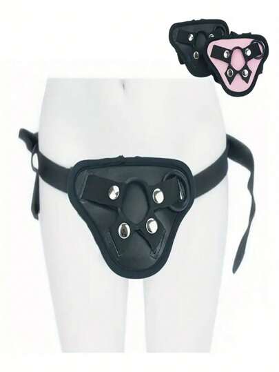 1pc Adjustable Strap On Harness, Strapless Strap With Dildos, Fit For Different Size Penis, Accessories For Couples, Adult Sex Toy For Men Women,Black Color