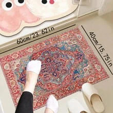 1 peça Tapete para decoração de quarto com Impressão de Flores e Geométrica Retrô