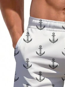 Men's 3D Summer Rudder Printed Beach Shorts - Multicolor - View 5