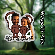 1 Almohada personalizada con forma de mono - Foto personalizada, regalo ideal para él, ella, novio, novia, papá, mamá, familia y amigos | Perfecto para decoración de interiores - sofá, cama, auto, sala de té, dormitorio - Sube fotos para personalizar almohadas. - Ver 8