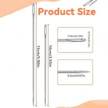 8pcs/Pack Extra Large Eyed Needles, Professional Home Decor Needles For Sewing, Embroidery And Knitting - Silver - View 2