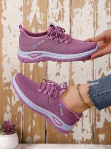 Women's Spring Autumn Casual Sneakers, Slip-Resistant Soft Bottom Comfortable Versatile Female Shoes - Purple - View 3