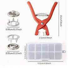 1 set d'outils pour boutons-pression sans couture à installation facile, convient pour les vêtements et couvertures pour enfants - acier inoxydable/plastique, bouton-pression à 5 griffes, sans clous, sans couture - Multicolore - Voir 2