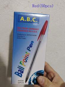 Set de 10/50 bolígrafos de punta de bola con opciones de color rojo, negro y azul, tinta a base de aceite, suministros de escritura, papelería estudiantil para el regreso a clases