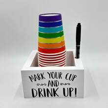 2 stuks houten wegwerpbeker opbergdoos vierkant bureau bar koffieshop papieren bekerhouder,