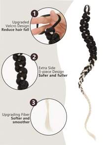 30 英寸编织直发和卷发马尾辫接发，配有柔软合成发带，适合日常使用