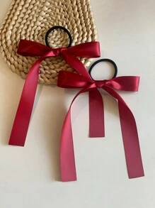 10个/套 女士时尚多色蝴蝶结发圈，芭蕾舞鞋缎带发绳，简约马尾发圈，甜美发饰，可爱粉色缎带，适合日常使用，发饰，发绳，礼物头饰橡皮筋 - 彩色 - 查看 5