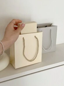 1pc Cute Solid Color Jewelry Handbag, Elegant Jewelry Packaging Bag, Ideal Gift Bag For Accessories. Suitable For Holiday, Wedding, Birthday, Graduation Season Gift Packaging