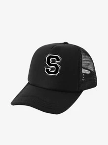 1 件儿童 26 个字母图案卡车司机帽，时尚百搭休闲太阳帽，适合男孩和女孩返校日常穿着