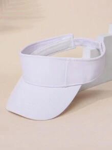 1 件装儿童遮阳帽可调节女孩高马尾网球帽运动男孩跑步高尔夫遮阳帽 - 白色 - 查看 1