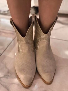 SERGIO TODZI Women Santiag Cowboy Western Boots - Silver - View 3