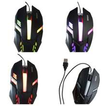 USB Wired Optical Mouse With RGB Lighting - Preto - View 1