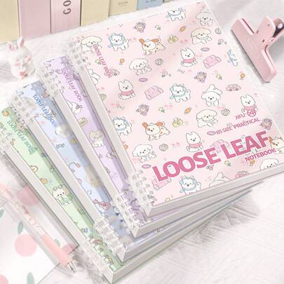 A5/B5 Notebook/Journal,Animal And Flower Themes Diary,Loose Leaf Notepad,Suitable For Daily Study,60 Pages Exercise Book,School And Office Supplies,Back To School Supplies