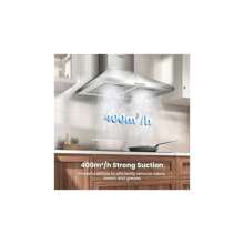 60 Cm Stainless Steel Chimney Cooker Hood LED Recirculating Ducting Wall Mounted Extractor Hood 600 Mm Exhaust Fan - 60cmStainlessSteelHood - View 2