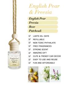 1/2/3/4 件车载空气悬挂式香薰油扩散器，汽车空气清新剂扩散器，用于精油香味香薰香薰汽车扩散器，持久车载扩散器，万圣节礼物，圣诞节礼物，英国梨和小苍兰，野风铃草，薰衣草 - 0.27oz/pc - 查看 6