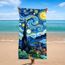1 pièce Serviette de plage en fibres ultra-fines motif point de croix, serviette de plage séchage rapide, serviette d'absorption pour la transpiration quotidienne, serviette de bain absorbante, impression numérique, serviette de bain super grande pour la plage, l'hôtel, la natation, le sport en extérieur