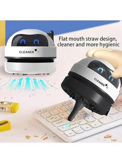 Mini Stofzuiger Cleaner, Schattige Robot Shaped Portable Lightweight USB Rechargeable Battery Operated, Crumb Dust Cleaning, Bureau Cleaning Robot, Back To School Halloween Birthday ,Garden Tools