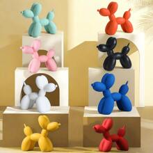 1 件手工树脂气球狗雕像装饰物 - 可爱的白色动物雕塑，适用于家居装饰和情人节礼物、生日礼物