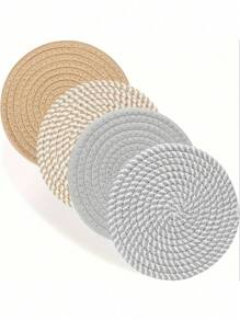 4 件套耐热垫套装，适用于火锅和煎锅，防污垫，烹饪和烘焙配件，新房和农舍必备家居装饰