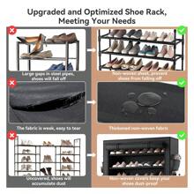 Superlele 10 Tier Shoe Rack, Grey/Black Shoe Cabinet, Large Capacity 50-56Pairs Beautiful Tall Shoe Shelf Free Standing Storage Cabinet Entryway Closet, Dustproof Floor Standing Storage Cabinet With Easy Assembly, For Bedrooms And Dormitories