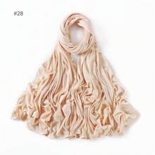 1 Piece Stretch Jersey Turban Stretchy Head Wrap Knit Headwraps Urban Hair Scarf Head Wrap Solid Color Ultra Soft Extra Long Breathable Head Band Tie For Women Casual - Multicolor - View 27