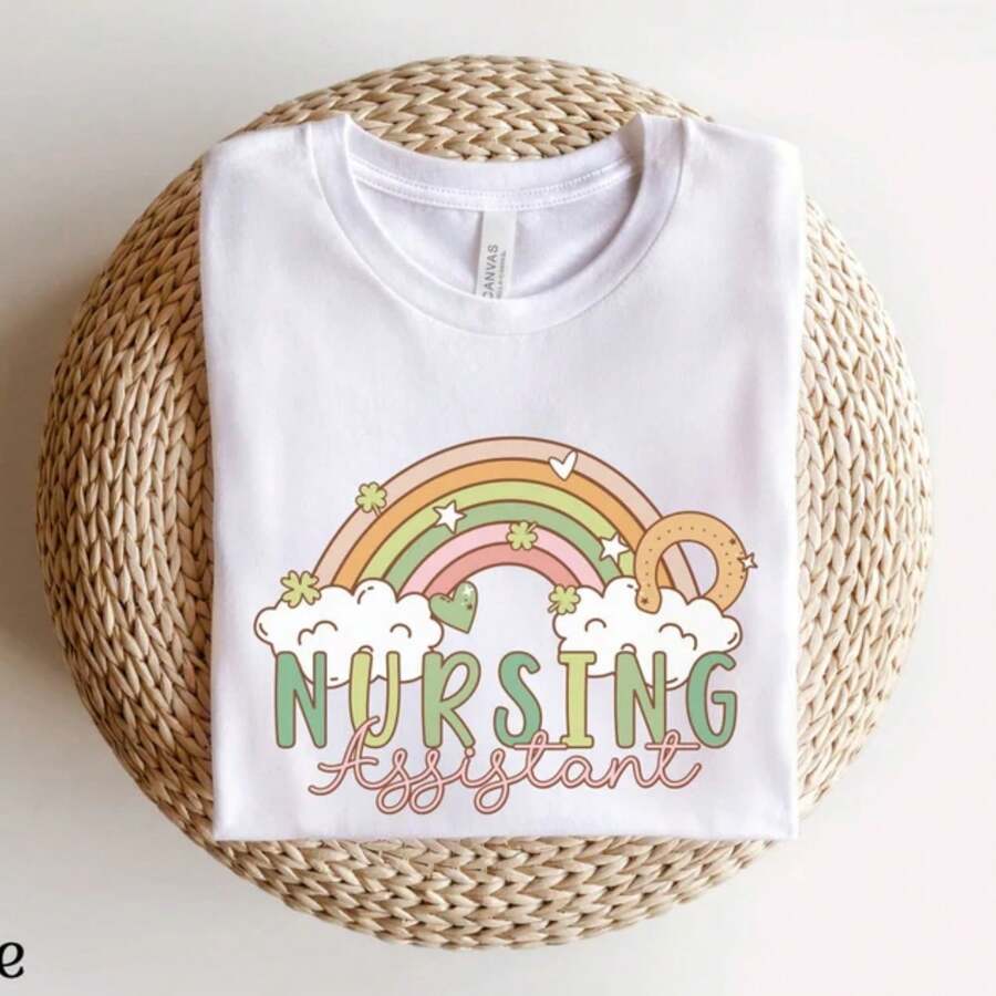 Nursing Assistant St. Patricks Day Shirt, CNA St Paddys Day Shirt, Cute NA Shirt, Rainbow STNA Shirt, Gift For Nurse Assistant, Pct Shirt