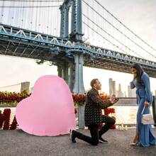 60 英寸粉色心形气球，巨型心形爱心气球适用于情人节婚礼订婚周年纪念装饰（1 个，红色和粉色） - 彩色 - 查看 6