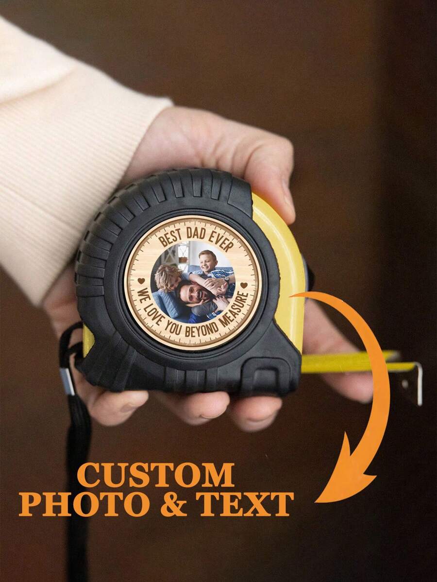 1 Peça Fita Métrica Personalizada com Foto e Texto, 3 Metros, Conjunto de Fita Métrica para Pai, Avô, Namorado, Noivo, Amor Além da Medida, Presente do Dia dos Pais, Aniversário, Inauguração da Casa