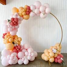 Floral Arch Kit - 1Set Gold Metal Round Party Arch Frame - Sturdy, Easy-To-Assemble Decoration For Weddings, Birthdays, Parties And Anniversaries - Versatile Backdrop For Indoor/Outdoor Celebrations - Gold - View 8