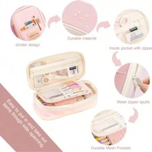36Pcs Cute School Supplies With Cute Pen Case, 12 Pastel Highlighters, 6 Black Ink Gel Pens, 6 0.5mm Kawaii Mechanical Pencils Set For Students Stationery College Essentials Back To School