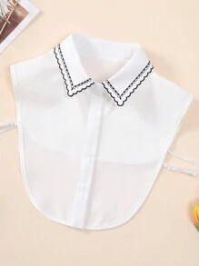 1 件刺绣饰边可拆卸衣领，女士百搭假衣领，优雅衬衫领插入物，适合秋冬季 - 白色 - 查看 19