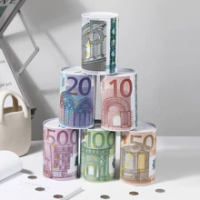 1 pièce Tirelire monnaie européenne de couleur aléatoire, tirelire en fer unique, conteneur de stockage de pièces de monnaie en métal sans fente pour pièces